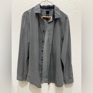 H&M Black and White Geometric Shirt Jacket